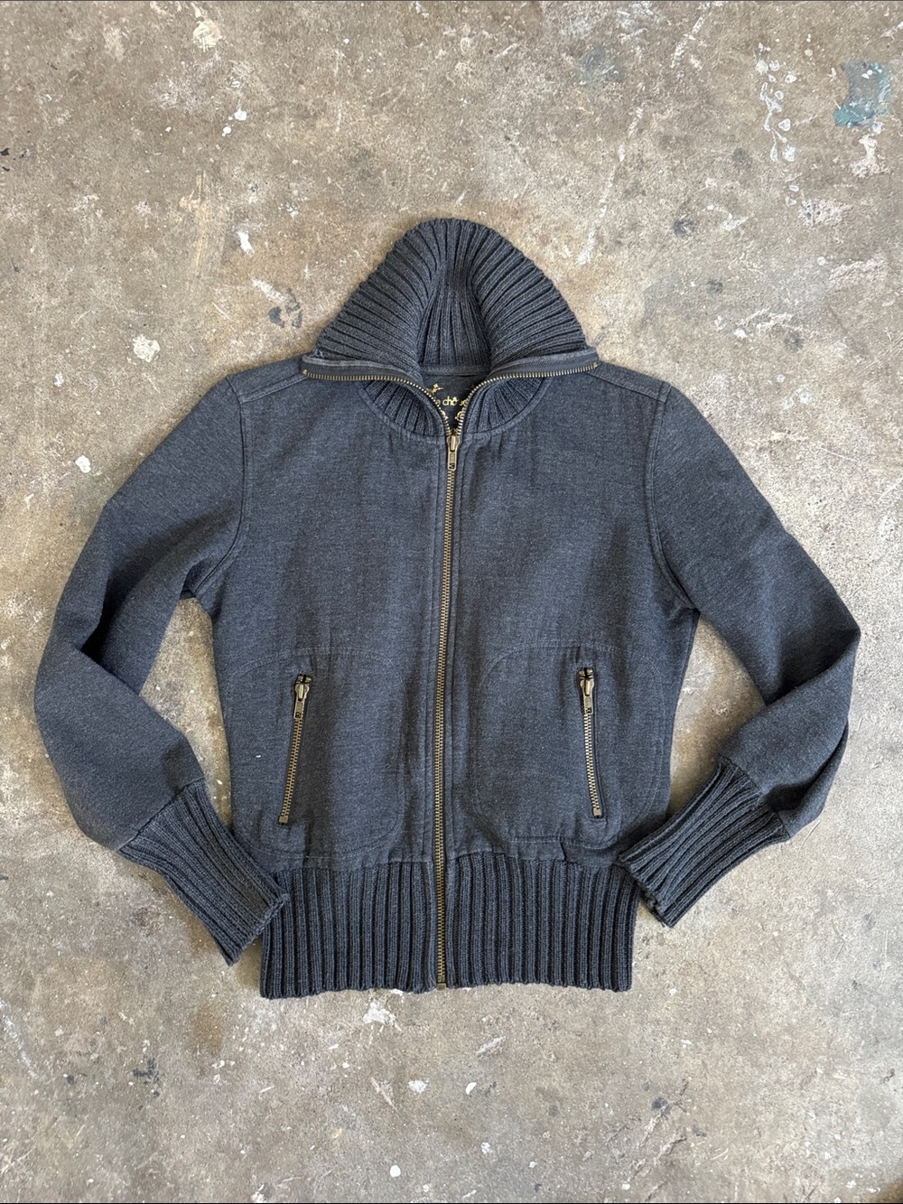 le chateau Charcoal Gray Zip-Up Jacket
